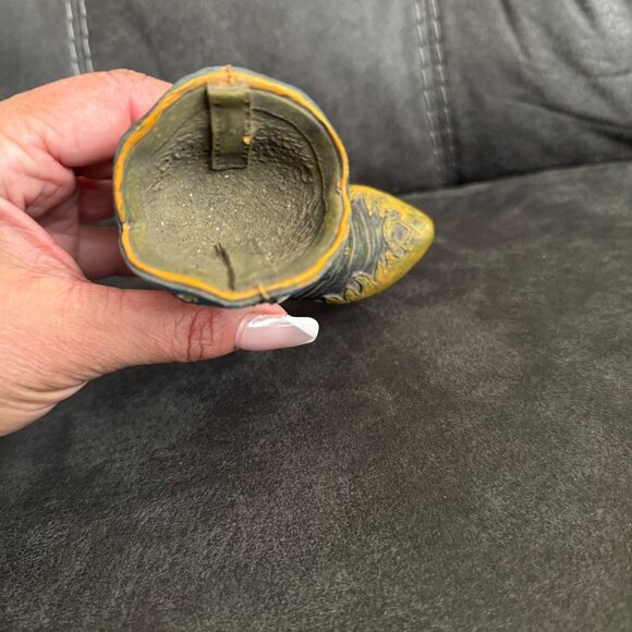 Western Cowboy Boot Figurine Hand-Painted Ceramic Multicolor Decoration - Picture 5 of 6